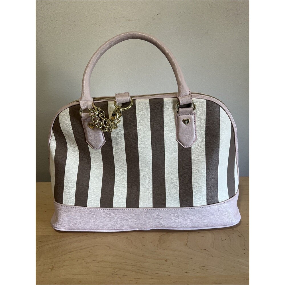 Betsey Johnson Handbag Large Pastel Pink Brown Kawaii Coquette Ballerina - Picture 4 of 7